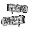 G-PLUS Headlights HEADLIGHTS | Fit Dodge Ram 1500 1994-2001/HEADLIGHTS | Fit Dodge Ram 2500 3500 1994-2002 Clear Lens Chrome Housing Clear Reflector Bumper Headlamps w/o Bulbs,faros delanteros Assembly