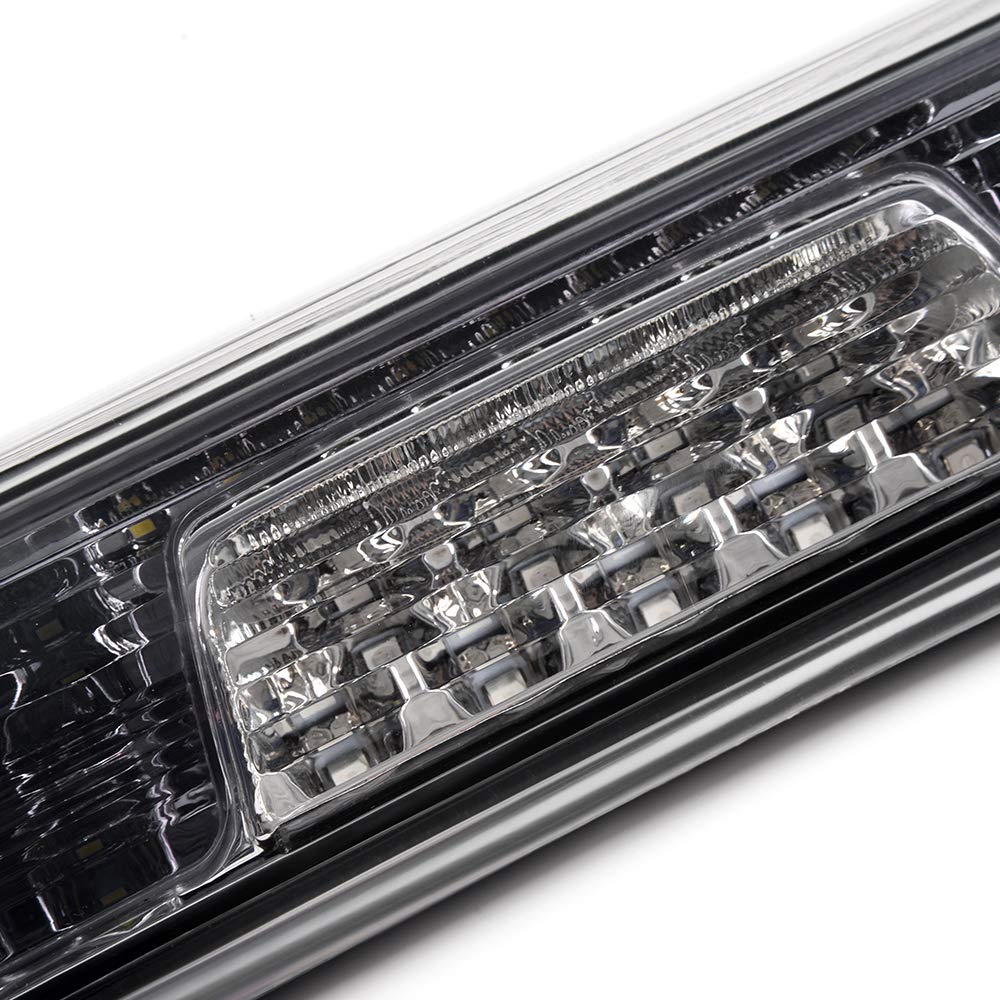 G-PLUS Rear LED Third Brake Light Compatible With 2014-2018 Chevy Silverado/GMC Sierra1500/2500HD/3500,3RD Cargo Led Tail Lamps Chrome Housing,Clear Smoky lens