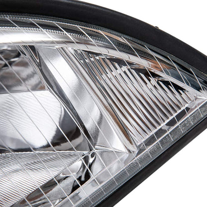 G-PLUS Headlights Assembly, Compatible with 2005-2012 Freightliner Columbia Models Bumper Headlamps, Smoky Lens Chrome Housing Amber Reflector