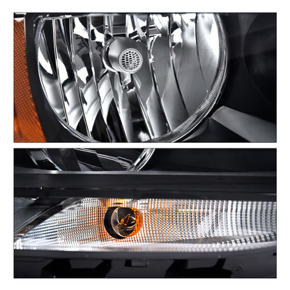 G-PLUS Headlights Headlamps w/Bulbs Compatible with Volkswagen Jetta 2011-2018 Left Right VW2502146, VW2503146 Clear Lens Black Housing Amber Reflector