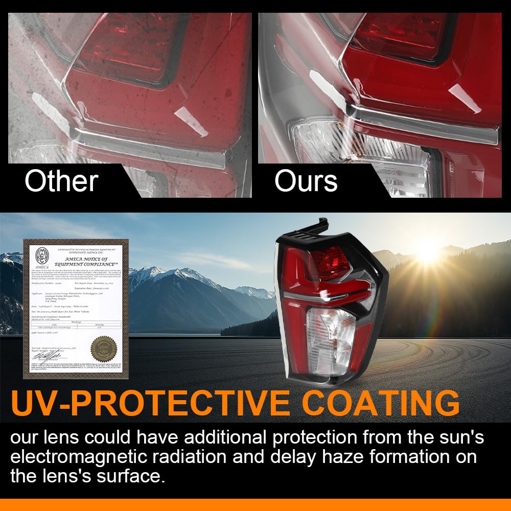 G-PLUS Tail Light Assembly Compatible with 2021-2023 Chevy Suburban/Tahoe,Right Passenger Rear Brake Lamp Luces Traseras 84849417, GM2801322 Clear & Red