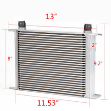 G-PLUS 28 Row Oil Cooler for Universal AN10-10AN Aluminum Front View