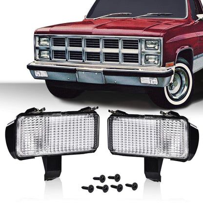 G-PLUS Front Turn Signal Light Assembly Compatible with Chevy Suburban 1981-1982 Fit Chevy Blazer PU Fit GMC Jimmy Suburban PU Driver Left Passenger Right Side Clear Lens