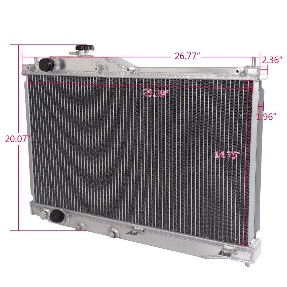 2 Row Aluminum Racing Radiator Stop Leak Compatible For Honda S2000 2.0L/2.2L 2000-2005 MANUAL