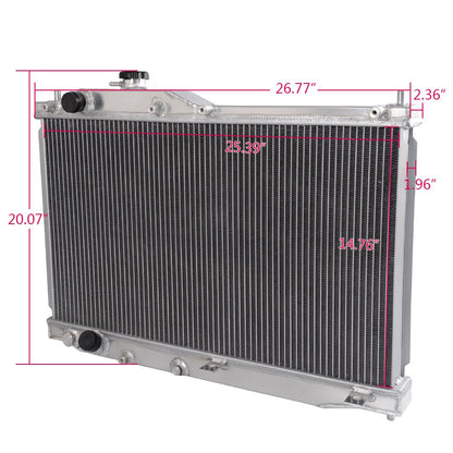 2 Row Aluminum Racing Radiator Stop Leak Compatible For Honda S2000 2.0L/2.2L 2000-2005 MANUAL