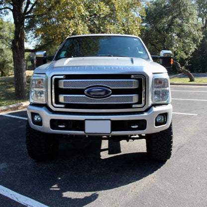 G-PLUS Fog Lights Kit Compatible With 2011-2015 Ford F250 F350 F450 F550 Superduty, Driving Fog Lamps Wiring & Bezel Kit (Smoky Lens) neblineros para autos delantero faros antiniebla