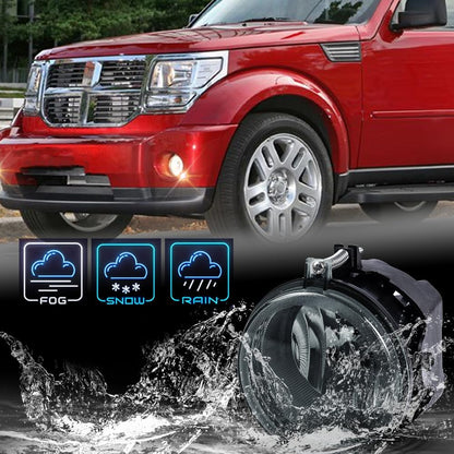 G-PLUS 2Pcs Set Fog Lights Compatible With Dodge Nitro 2005-2008/Fit Dodge Challenger 2008-2010/Fit Dodge Charger 2006-2009 Smoke Lens