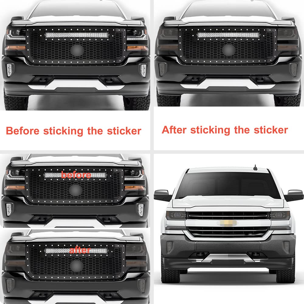 G-PLUS Precut Vinyl Tint Cover Compatible with 2016 2017 2018 Chevy Silverado Headlights Headlamps (35% Light Smoke)