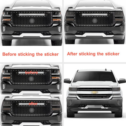 G-PLUS Precut Vinyl Tint Cover Compatible with 2016 2017 2018 Chevy Silverado Headlights Headlamps (35% Light Smoke)