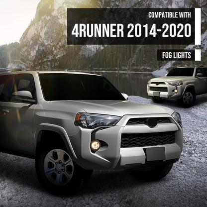 G-PLUS Fog Lights & Lamps Bezel Trim Surround Covers Compatible with Toyota 4Runner TRD SR5 2014-2020 5212735100, 5212835080 Black