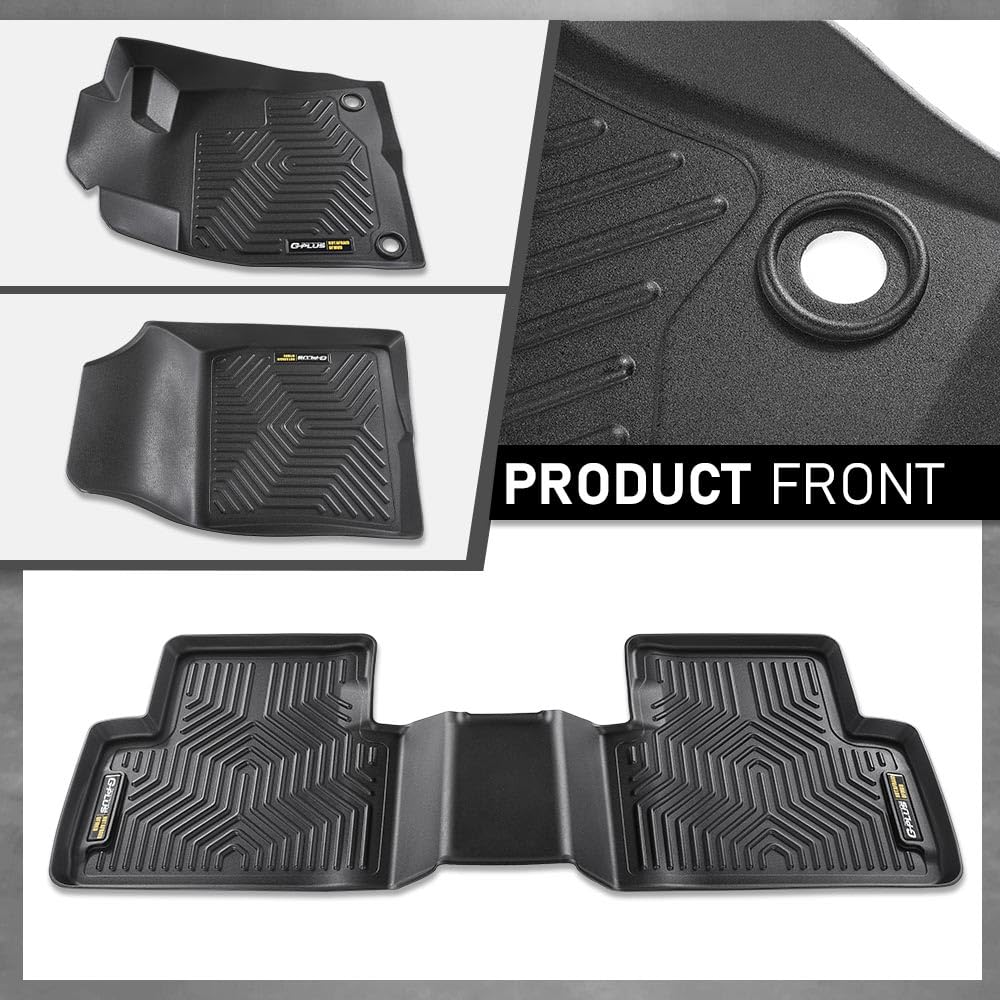 G-PLUS Floor Mats Compatible with Honda Civic 2016-2021 Coupe/Sedan/Fit Civic Hatchback 2017-2021/Fit 16-21 Honda Insight TPE All Weather Full Cover Protection 3 Piece,Black