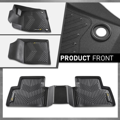 G-PLUS Floor Mats Compatible with Honda Civic 2016-2021 Coupe/Sedan/Fit Civic Hatchback 2017-2021/Fit 16-21 Honda Insight TPE All Weather Full Cover Protection 3 Piece,Black