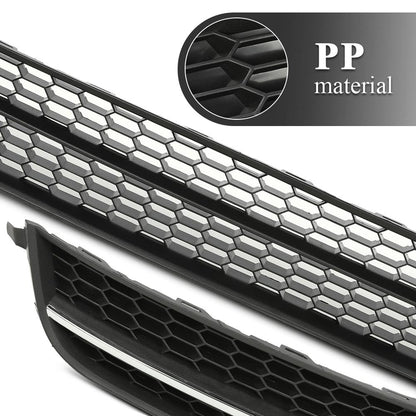 G-PLUS Front Bumper Radiator Lower Grille and Grill Fog Light Cover Compatible with Volkswagen Passat 2012-2015 561853665E 561853666C 561853677