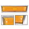 G-PLUS Pair Front Side Marker Lights Assembly Compatible With Chevy Blazer 1981-1991 /GMC Jimmy C/K R Pickup Side Chrome Bezel Marker Lamps Orange Lens 915557,91555