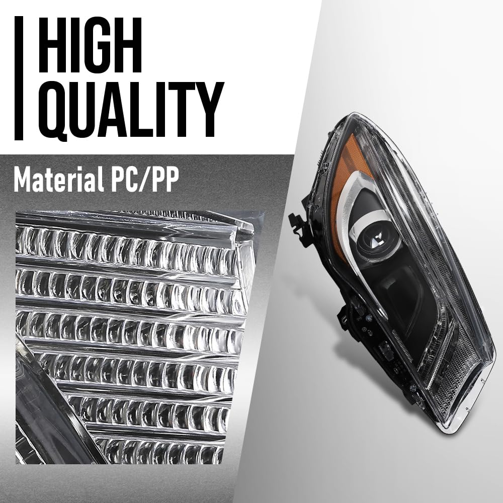 G-PLUS Headlight Right Passenger Side RH Compatible with Benz CLA250 CLA45 2014 2015 2016 without modules and ballasts 1179065600, MB2503224 Black