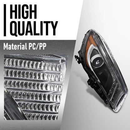 G-PLUS Headlight Right Passenger Side RH Compatible with Benz CLA250 CLA45 2014 2015 2016 without modules and ballasts 1179065600, MB2503224 Black