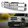 G-PLUS Chrome Grille w/Black Insert Compatible with Chevy Blazer Tahoe C/K 1500 2500 3500 1994 1995 1996 1997 1998 1999 2000 15981106 GM1200238