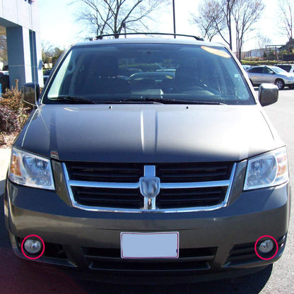G-PLUS Front Bumper Fog Lights Compatible with 2010-2011 Dodge Grand Caravan Nitro / 2010-2013 Chrysler Town & Country / 2010-2012 Dodge Caliber Driving Fog Lamps Driver Or Passenger Side Clear Lens