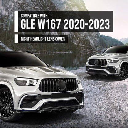 G-PLUS Headlight Lens Cover Compatible with Benz GLE W167 2020 2021 2022 2023 Right Side Front Headlamp Lens Cover Clear