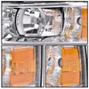 G-PLUS Left Headlights Assembly Compatible with Chevy Silverado 1500 2007-2013/Fit Chevy Silverado 2500 HD 3500 HD 2007-2014 Driver Side Left Headlamp Clear Lens Chrome Housing Amber Reflector