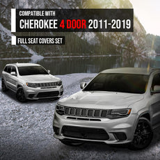 G-PLUS Seat Covers Set for Jeep Grand Cherokee 4 Door 2011-2019 Black Front View