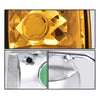 G-PLUS New Front Clear Chrome Parking Signal Light Set Compatible with 2003-2008 Hummer H2/2005-2008 Hummer H2 SUT Amber Lens
