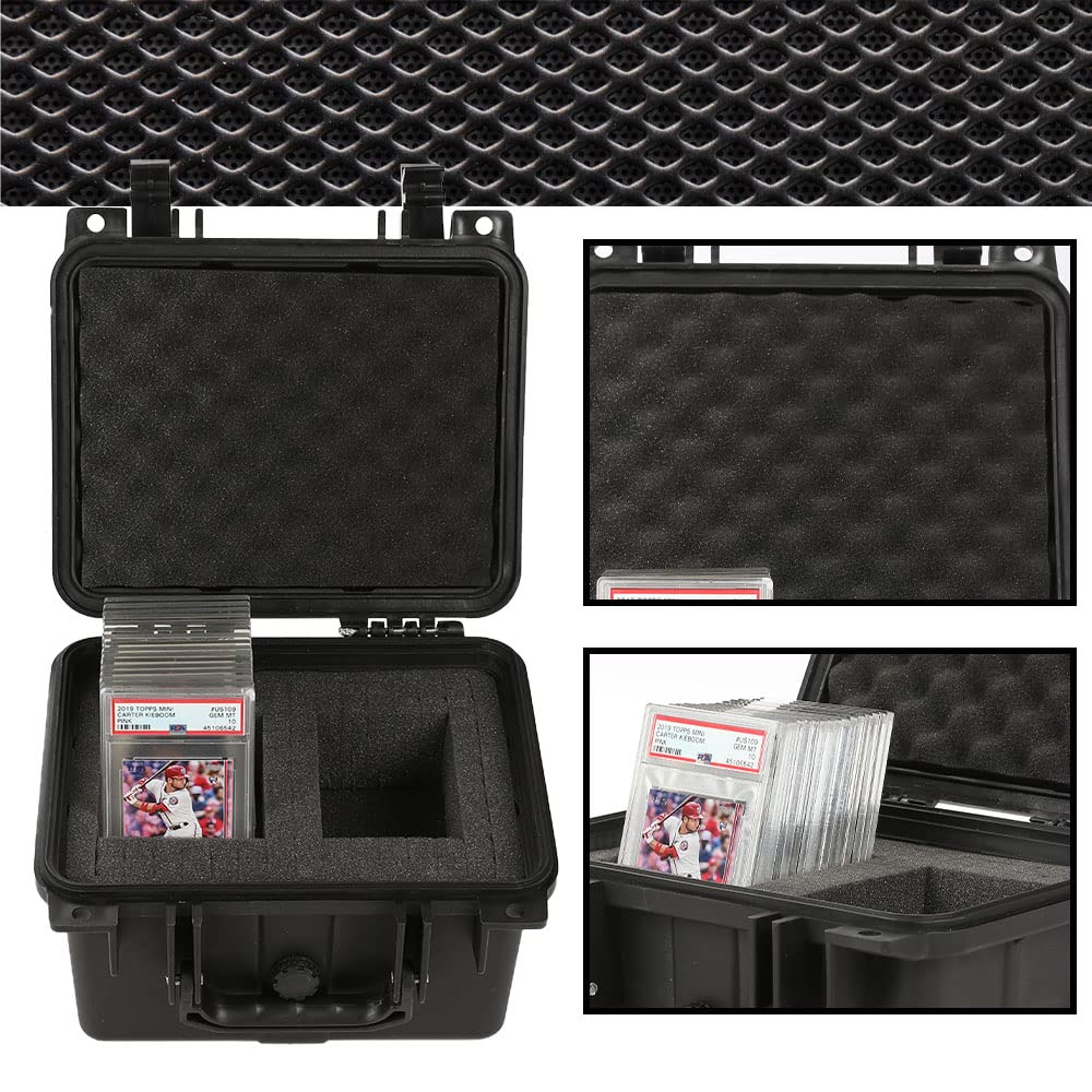 G-PLUS Graded Card Storage Box for BGS PSA SGC FGS Weatherproof Graded Sports Trading Cards(Small, Black)
