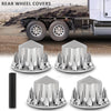G-PLUS Rear Wheel Cover Axle 33mm Spiked Hub Cover Kit Removable Caps Compatible with Semi-Trucks 22.5" and 24.5" Wheels ABS Chrome Semi Truck Hub Covers