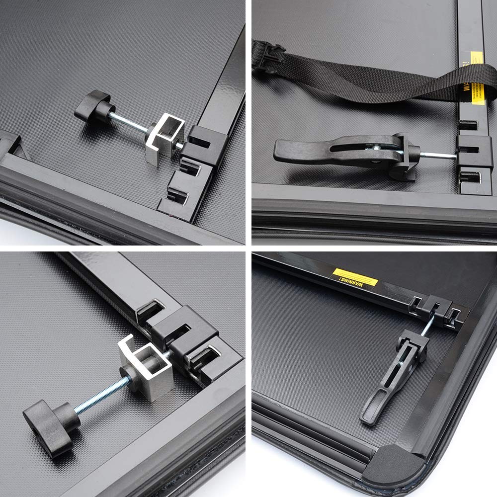 G-PLUS Four Fold Truck Bed Tonneau Cover Compatible with 2009-2021 Dodge Ram 5'7 or 5'8 Bed (No Ram Box)