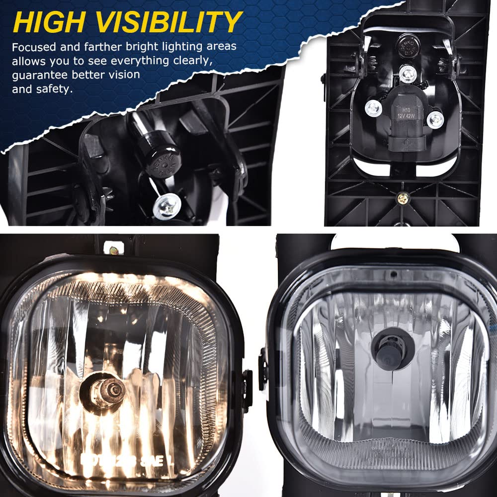G-PLUS Fog Light Lamp Compatible with 2005-2007 Ford F250 F350 F450 F550 Super Duty / 2005 Ford Excursion Clear Lens Running Lights