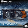 G-PLUS Headlights Assembly Compatible with Dodge Ram 1500 2500 3500 2002-2005 Bumper Headlamp, Smoky Lens Chrome Housing Amber Reflector