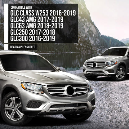 G-PLUS Headlight Lens Cover Compatible with Benz GLC Class W253 2016 2017 2018 2019 2539061601 Right Side Front Headlamp Lens Cover Clear