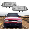 G-PLUS Headlights Assembly Fit Chevy Blazer Base LS LT Trailblazer Xtreme ZR2 S10 ZR5 SS Xtreme 1998-2005 Bumper Headlamps Clear Lens Chrome Housing Clear Reflector,faros delanteros