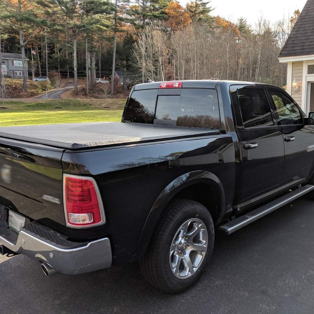 G-PLUS Four Fold Truck Bed Tonneau Cover Compatible with 2009-2021 Dodge Ram 5'7 or 5'8 Bed (No Ram Box)