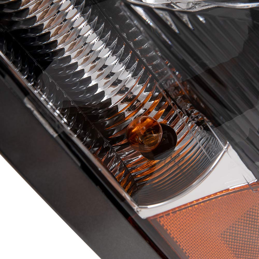 G-PLUS Headlights, Compatible with 2004-2018 Volvo VNL/VNM Right Bumper Headlamps, Clear Lens Chrome Housing Amber Reflector