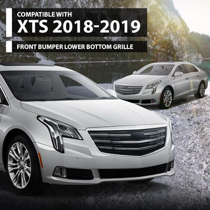 G-PLUS Front Bumper Lower Bottom Grille Compatible with Cadillac XTS 4-Door 3.6L 2018-2019 84111709, 8411-1709 Gloss Black