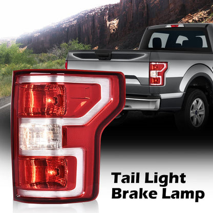 G-PLUS Tail Light Rear Tail Lamps W/Bulbs & Wiring Harness Compatible with Ford F150 2018 2019 2020 passenger Side Rear Brake Lamps Assembly Red