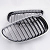 Left & Right Front Bumper Kidney Grilles Hood Grill Replacement For BMW E60 E61 5 Series M5 2003 2004 2005 2006 2007 2008 2009 2010 Silver