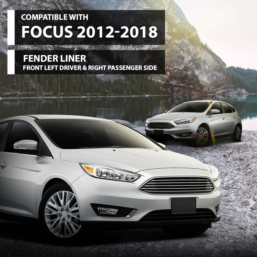 G-PLUS Pair Front Fender Liner, Compatible with Ford Focus S SE 2012-2018, LH Driver & RH Passenger 2PCS, AM5Z16102A, AM5Z16103A