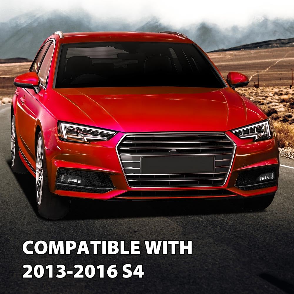 G-PLUS Fog Light Lamp Chrome Cover Bezel Left Side Compatible with Audi A4 S-line S4 2013-2015/ Only fit for S-line bumpers/Not fit Standard bumpers 8K0807681L, 8K0807681N