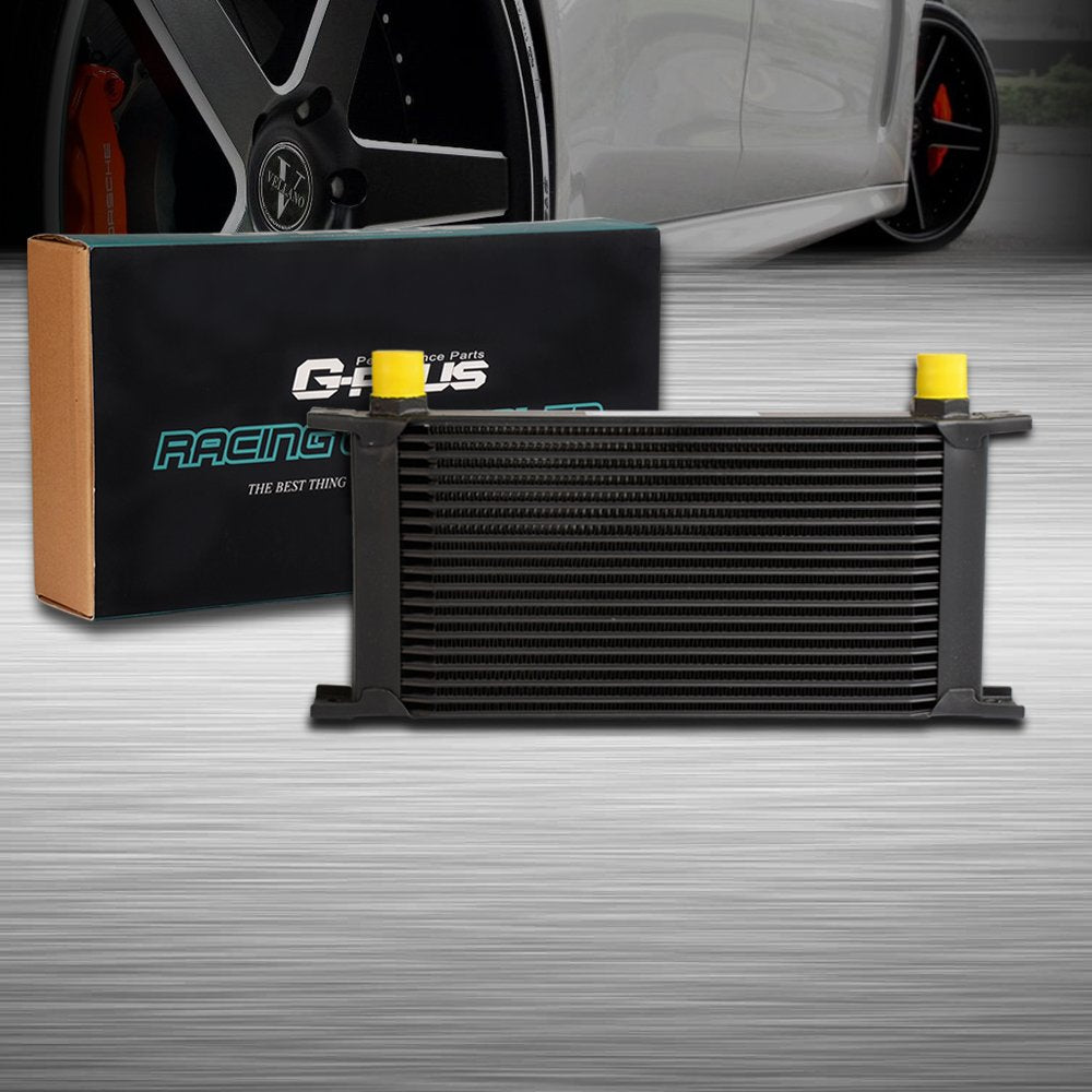 G-PLUS 19 Row AN10-10AN Universal Racing Aluminum Engine Transmission Oil Cooler Black