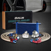 G-PLUS Universal 10 Row AN10 Engine Transmission Oil Cooler Kit Oil Filter Relocation Kit