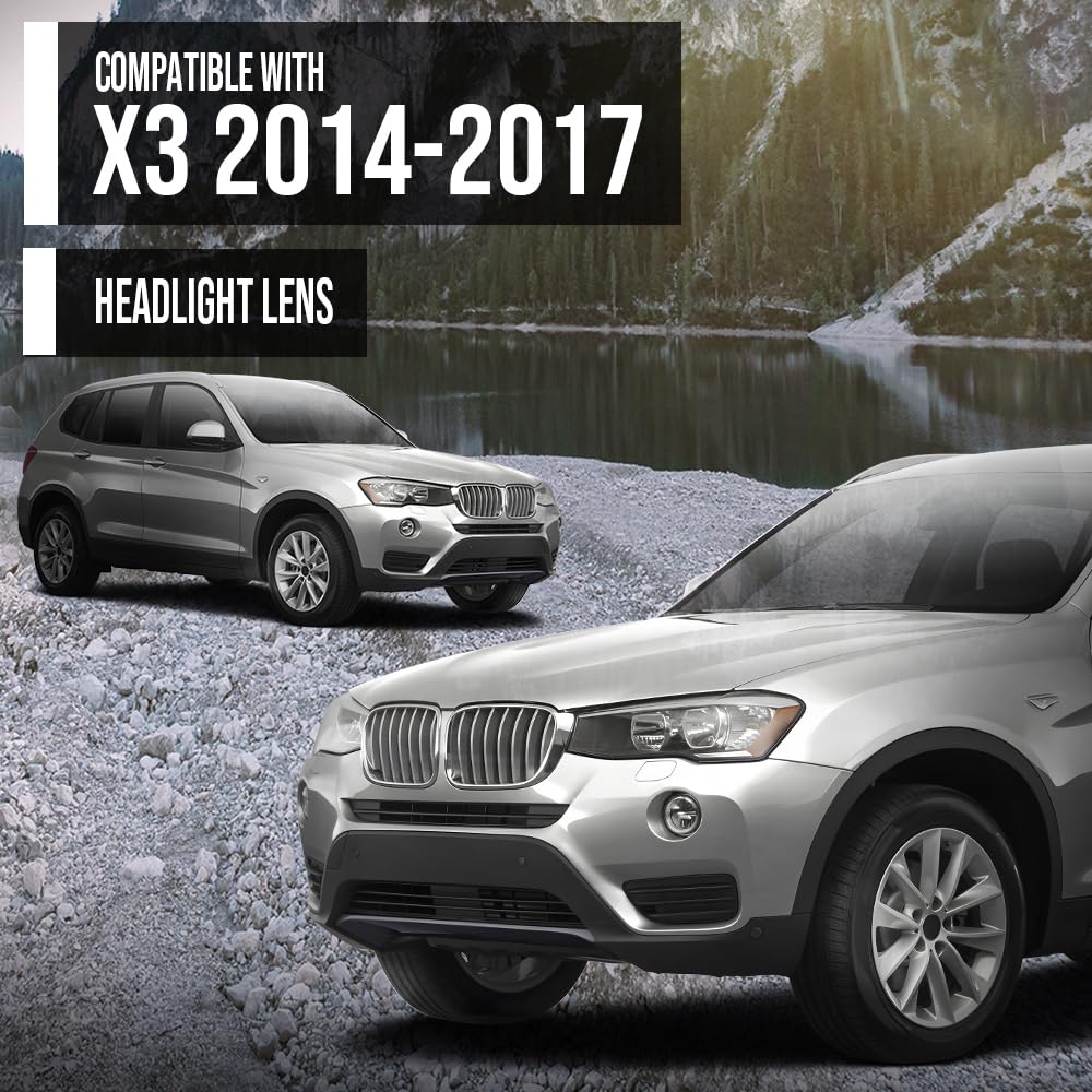 G-PLUS Headlight Lens Cover Compatible with BMW X3 F25 2014-2017 Left Side Front Headlamp Lens Cover Clear
