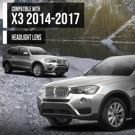 G-PLUS Headlight Lens Cover Compatible with BMW X3 F25 2014-2017 Left Side Front Headlamp Lens Cover Clear