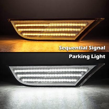 G-PLUS LED Sequential Signal Lamp Side Marker Lights Compatible with Honda Odyssey 2018 2019 2020 2021 2022 33800-THR-A01, 33850-THR-A01 Clear Lens