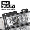 G-PLUS Headlights Combination w/Bulbs Fit GMC C10 1994-1998/Fit GMC Sierra Suburban Yukon 1994-1998 Clear Lens Chrome Housing Amber Reflector Bumper Headlamps,faros delanteros Assembly