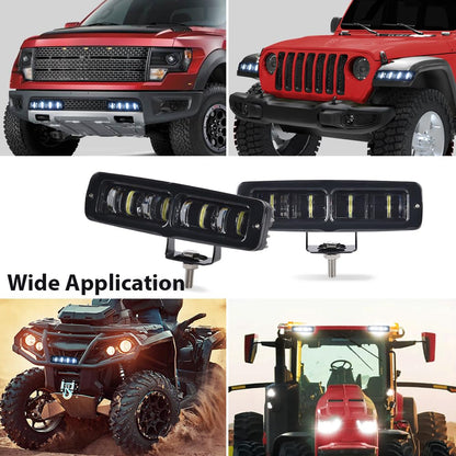 G-PLUS 2pcs 6 Inch LED Work Light Bar with Bracket LED Pods Fog Light Compatible with Pickup Wagon UTB Cab ATV SUV Truck Boat Bus/Sport Utility 4WD 4X4 Mining Marine Car Excavator