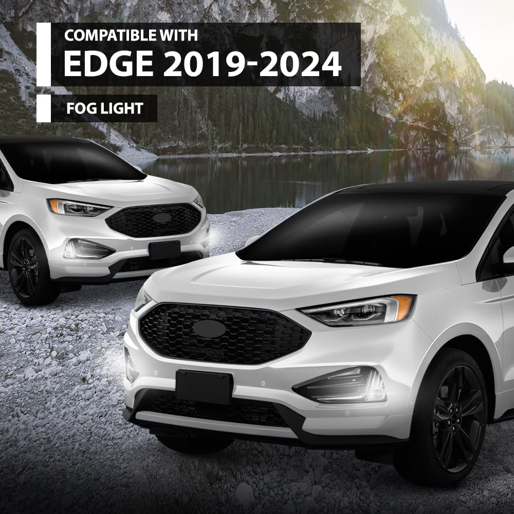 G-PLUS LED Fog Light Driving Lamp Driver Side Clear Compatible with Ford Edge 2019-2024 PKT4B-15B243-AD, PKT4B15B243AD