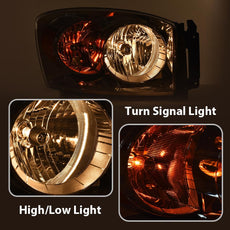 G-PLUS Headlights w/Bulbs for Dodge Ram 1500 2006-2008 Ram 2500 3500 2006-2009 Right Side Product Features