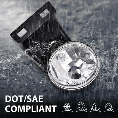 G-PLUS Fog Lights Lamp w/Bulbs Compatible with Dodge Ram 1500 1994-2001 Fit Ram 2500 3500 Pick Up Truck 1994-2002 55055181, CH2592109, 55055180, CH2593109 Clear Lens